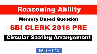 Circular Seating Arrangement asked in SBI Clerk 2016 Pre exam Part 1   Study Smart