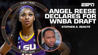 Stephen A. reacts to Angel Reese declaring for the 2024 WNBA Draft | First Take