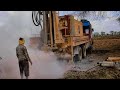 borewell drilling 50 hp well water check rig digging 30 hp motor 70 feet deep boring machine