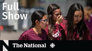 CBC News: The National | Texas shooting response, Canada Soccer, Car rental shortage