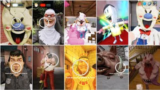 Keplerians Similar Jumpscares | Ice Scream 1-8 Vs Mr Meat 2 Vs Angry King Vs Evil Nun 2