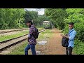 joyentika paharika two express train running overtaking on azampur bangladesh railway