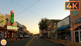 Lufkin, Texas at Sundown. An UltraHD 4K Real Time Driving Tour.