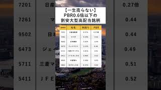 【一生売らない】新NISAで買いたいPBR0.6倍以下の割安大型高配当銘柄