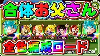 【ドッカンバトル】全色合体お父さん編成で超系ロード【Dragon Ball Z Dokkan Battle】