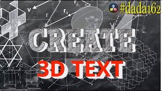 快速3D文字製作 | Shadows | 达芬奇 | 達芬奇 | DaVinci Resolve |