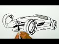 how to draw a car mercedes benz silver lightning step by step