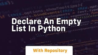 declare an empty list in python