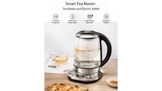 Willsence Electric Kettle, Electric Tea Kettle Stainless Steel Glass Boiler Hot Water Tea Heater