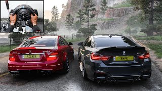 BMW M4 F82 & Mercedes-Benz C63 AMG CONVOY | Forza Horizon 5 | Steering Wheel Gameplay