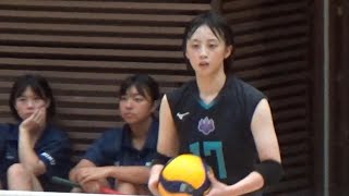 女子バレーボール 熊谷仁依奈 筑波大学 試合前アップ vs桜美林大学 関東大学バレーボール秋季リーグ１部2023