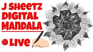 Digital Mandala Drawing Live Stream (Intricate Mandala Design) #3
