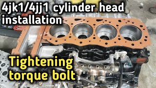 4jk1 cylinder head installation & tightening torque bolt | Isuzu dmax