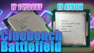 Cinebench Battlefield | The Core i7 14700KF catches up to the 4790K | Side by side performance test