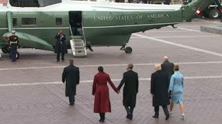 Trump, Obama depart inaugural ceremony