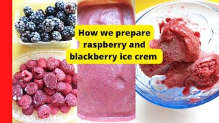 📌How we prepare raspberry and BlackBerry ice crem📌#Shorts