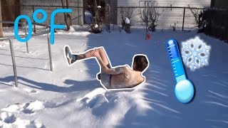 I JUMPED INTO A HUGE PILE OF SNOW! *in my boxers*