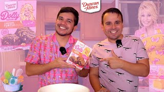 BAKING DOLLY PARTON'S CARAMEL TURTLE BROWNIE MIX BY DUNCAN HINES