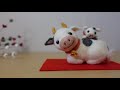 【羊毛フェルト】牛の親子作ってみた needle felting 正月 干支 丑年