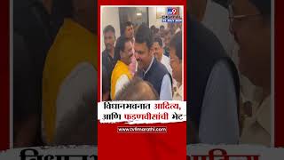 Aaditya Thackeray And Devendra Fadnavis Meet | विधानभवनात आदित्य ठाकरे आणि देवेंद्र फडणवीस यांची भेट