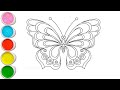 Beautiful Butterfly Drawing for Kids, Painting & Coloring for kids | Let's Draw Together