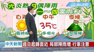 20190607中天新聞　【氣象】中午炎熱多喝水　陽光強外出要防曬