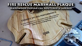 Custom Fire Rescue Marshal Plaque: Poplar