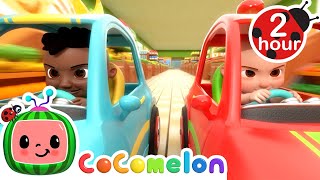 Shopping Cart Race! | CoComelon Sing Along Songs for Kids | Moonbug Kids Karaoke Time