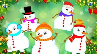 Five Little Snowman Christmas Nursery Rhymes | Christmas carol | Xmas Song For Babies