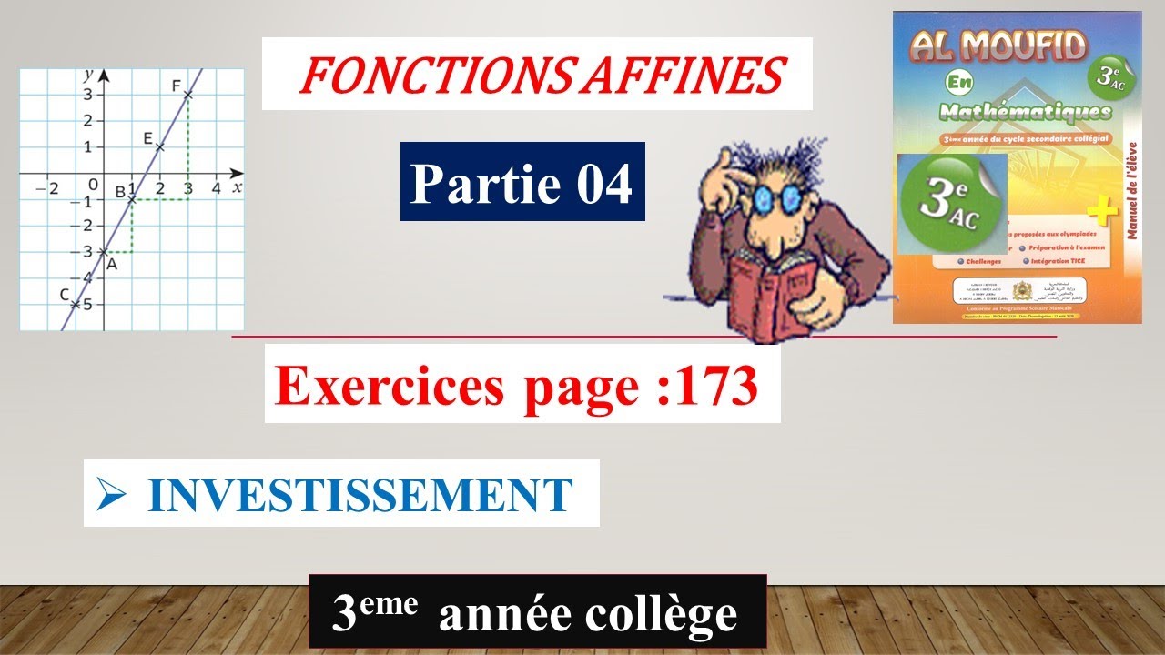 Fonctions Affines (partie04) 3ème Collège Al Moufid En Mathématique ...