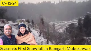 Seasons's First Snowfall in Ramgarh Mukteshwar Nainital | Pahadi Safaari Cottage Mukteshwar#snowfall