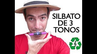 HAZ UN SILBATO DE 3 TONOS con Lata, popote y 2 tapitas