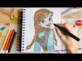 How to draw Princess Anna from Frozen - Easy step-by-step drawing lessons for kids