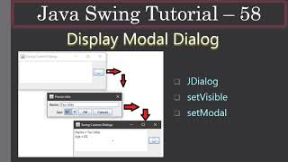 Swing Display Modal Dialog via JDialog | Swing Tutorial #58