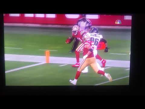 49ers Brandon Aiyuk Hurdles Eagles Player - YouTube