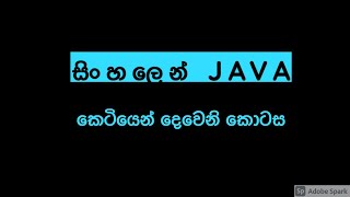 Sinhala Java Programming - Part 2