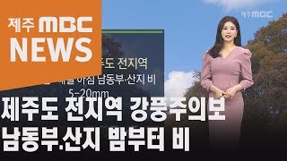 제주도 전지역 강풍주의보   남동부 산지 밤부터 비 김은지