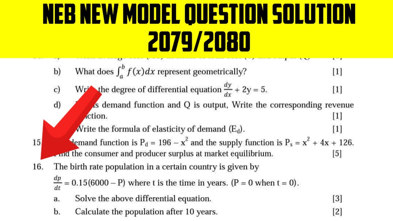 Business Mathematics Class 12 New Model Question Solution | NEB Grade ...