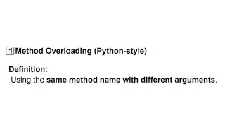 28 Method Overloading (Python-style)