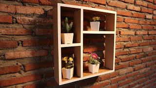 Diy easy cardboard wall shelf