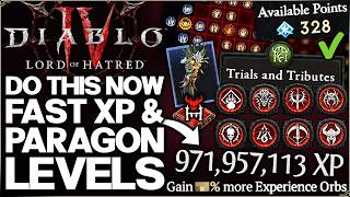 Diablo 4 - How to Get FAST Paragon Point XP & Unlock ALL 300 Points Easy - Season 13 Leveling Guide!