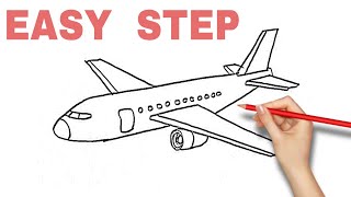 How to draw Aeroplane Drawing step by step