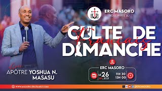 DIMANCHE LE 26/1/2025: CULTE FRANCOPHONE AVEC L' APOTRE YOSHUA N. MASASU