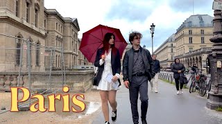 Paris, France 🇨🇵 - Rainy walk in Paris | 4K Paris | Paris HDR walk | UHD Walking Adventure