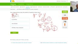 ixl 8th AA.5 Find the number of solutions to a system of equations (v18.10a)