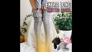 Extra Long Knitted Socks - Fashionable and Warm Long Socks for Women