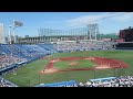 夏の甲子園西東京大会決勝戦三回裏、東海大菅生の攻撃を何とか抑える。日大三高の応援席にはホットしたため息。2022.7.31