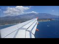 easyjet a320 windy approach and landing at kefalonia lgkf passenger view