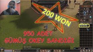 200 WON'LUK 950 ADET GÜMÜŞ OKEY SANDIĞI AÇILIŞI Metin2 GamePlay