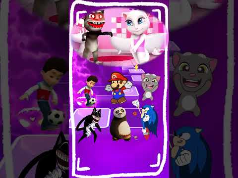 Patrulla Canina, Mario, Talking Tom, Gato de Dibujos Animados, Kung Fu Panda, Sonic X Coffin Dance Tiles Hop